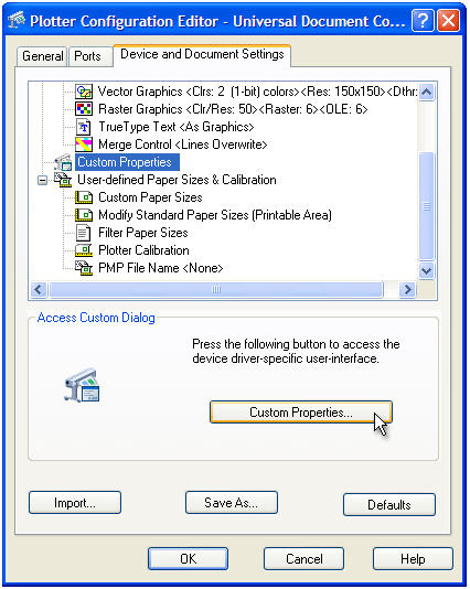 Select Custom Properties in Device and Document Settings Tab and press Custom Properties button in Access Custom Dialog area.