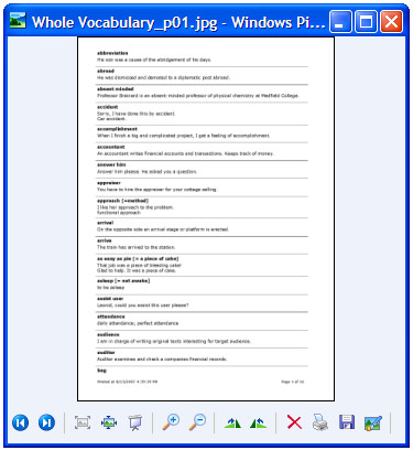 Converted report in Windows Picture and Fax Viewer.